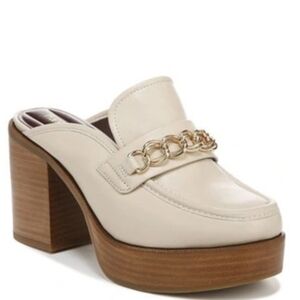 Franco Sarto Katra Platform Clog Tan Chunky Loafer Block Heel NWT 8.5